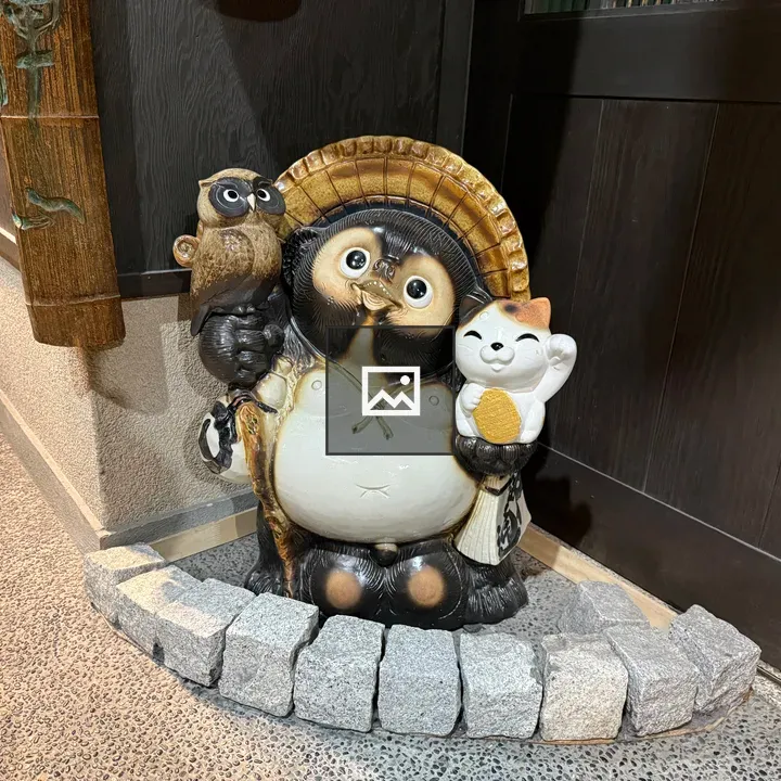 Shigaraki tanuki statue outside home
