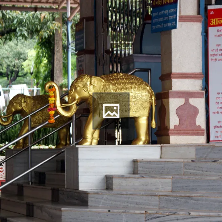 Golden sacred elephant sculpture