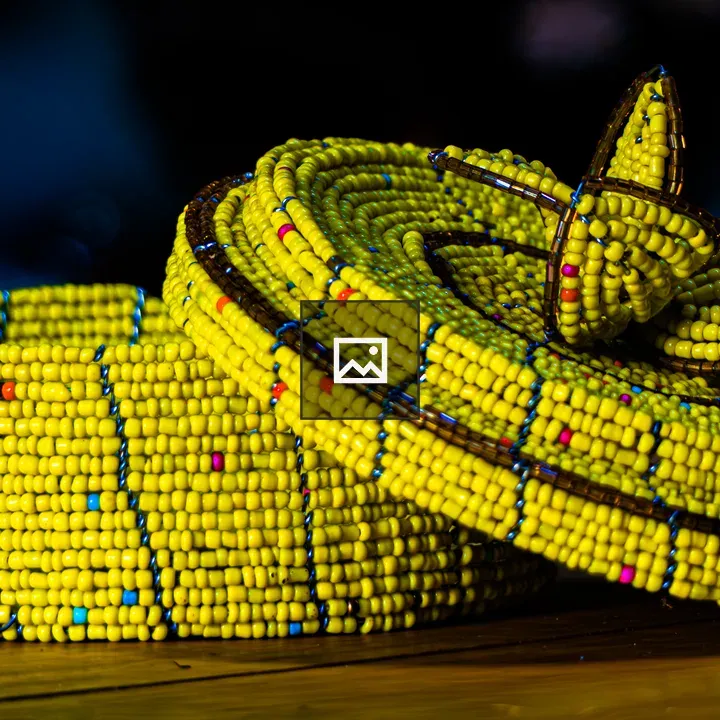 Beaded Round Basket