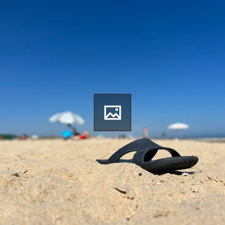 Beach scene with flip-flop
