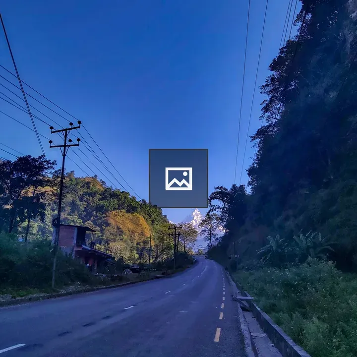 Baglung Highway with Fishtail Background