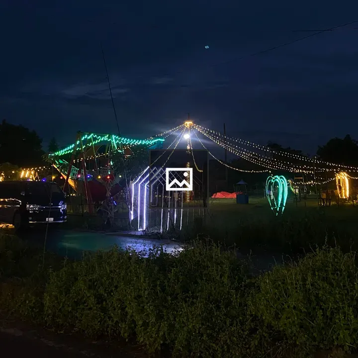 Night Playground with String Lights