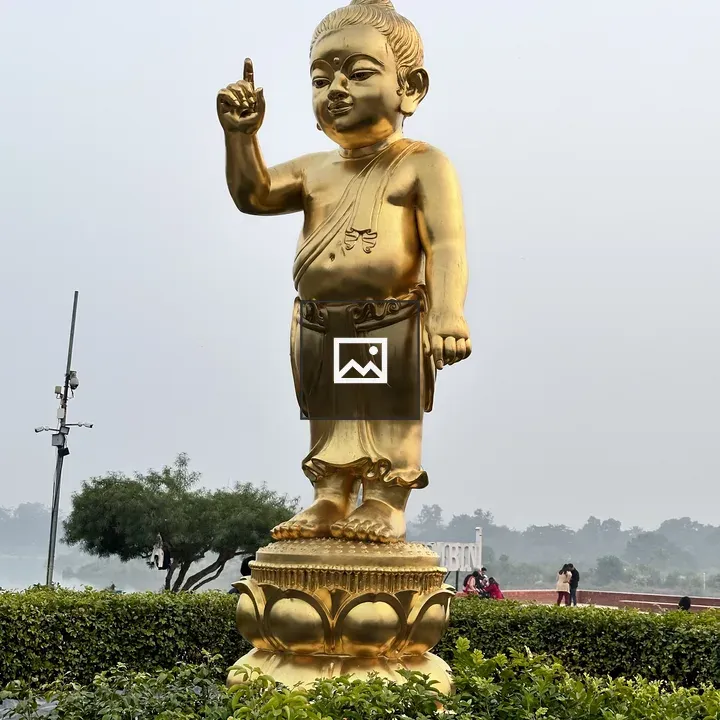 Golden statue in Lumbini