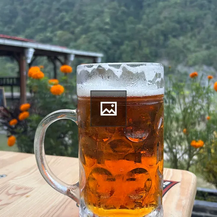 Frosty Amber Beer in Glass Mug