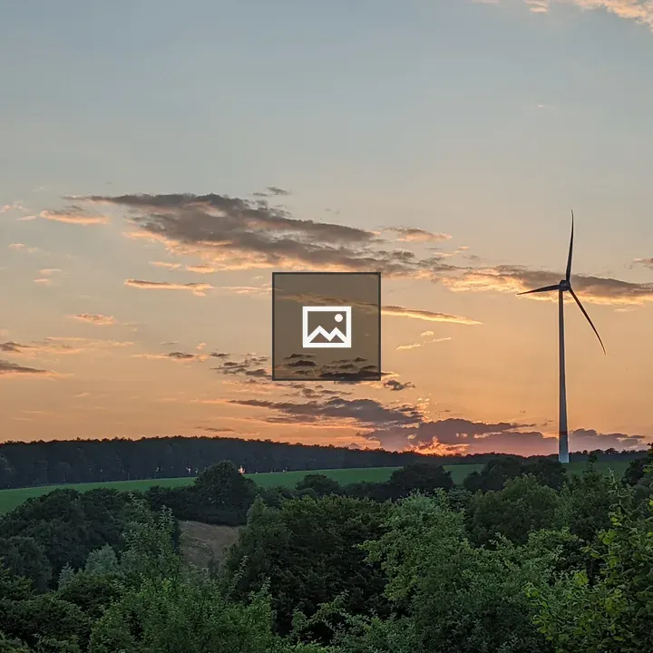 Sunset and wind turbine