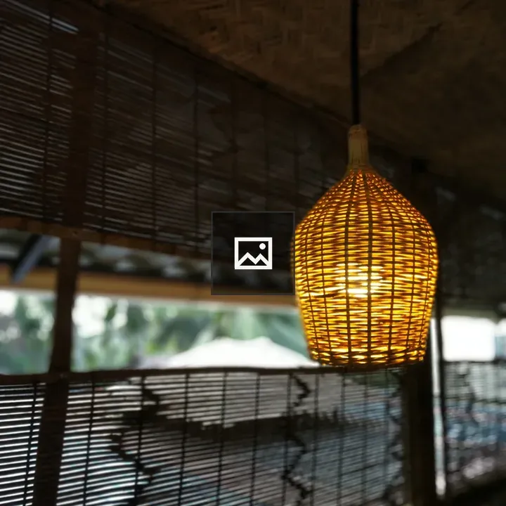 Bamboo lampshade hanging light