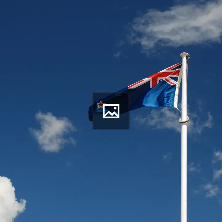 Flag of New Zealand in Wind