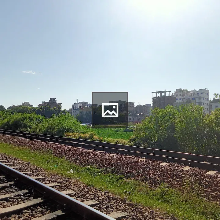 Railway Track with Surrounding Bushes
