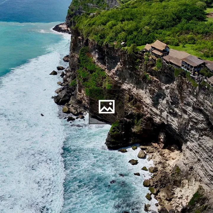 Cliffside restaurant above Bali coast