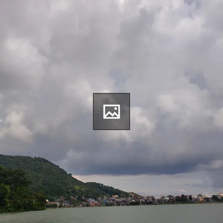 Waterfront settlement with hillside