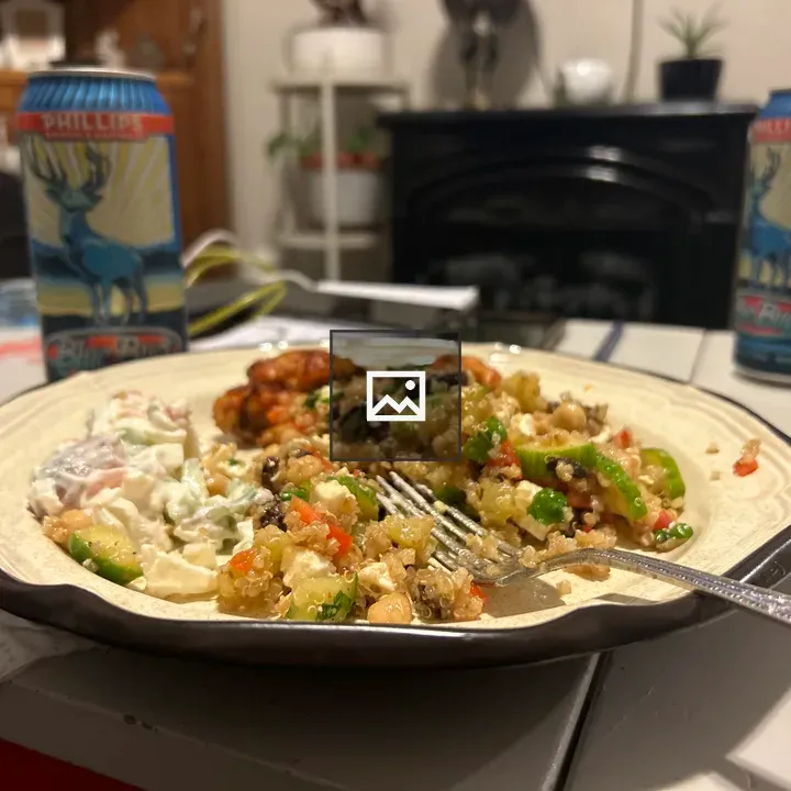 Plate of mixed vegetables with cheeses