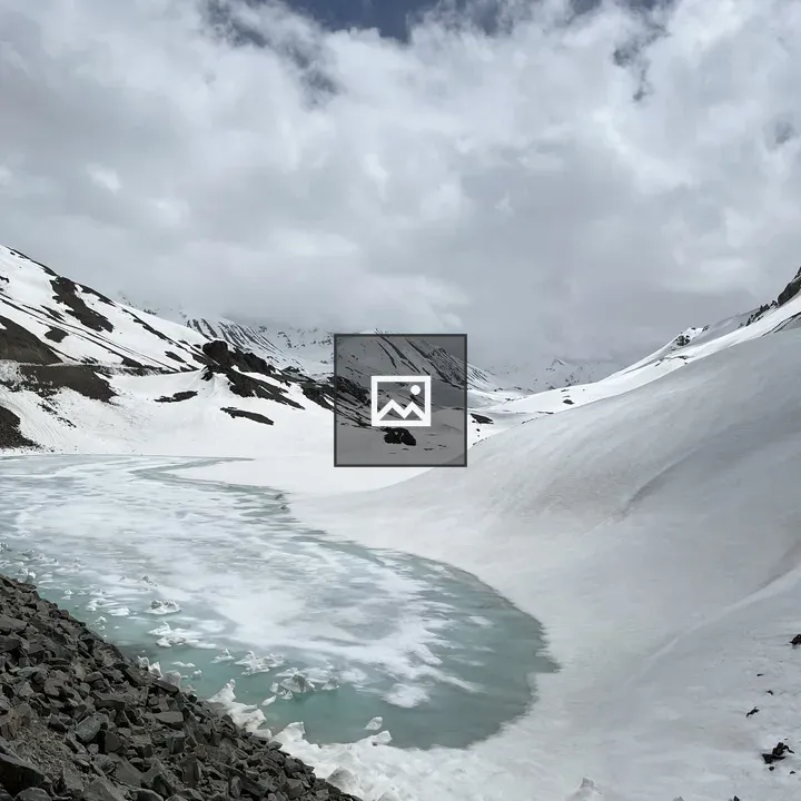 Winter landscape with frozen lake