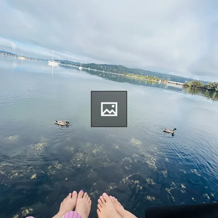 Feet at the Sea Edge with Ducks