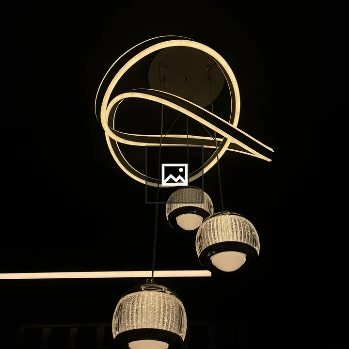 Modern ceiling light with LED rings