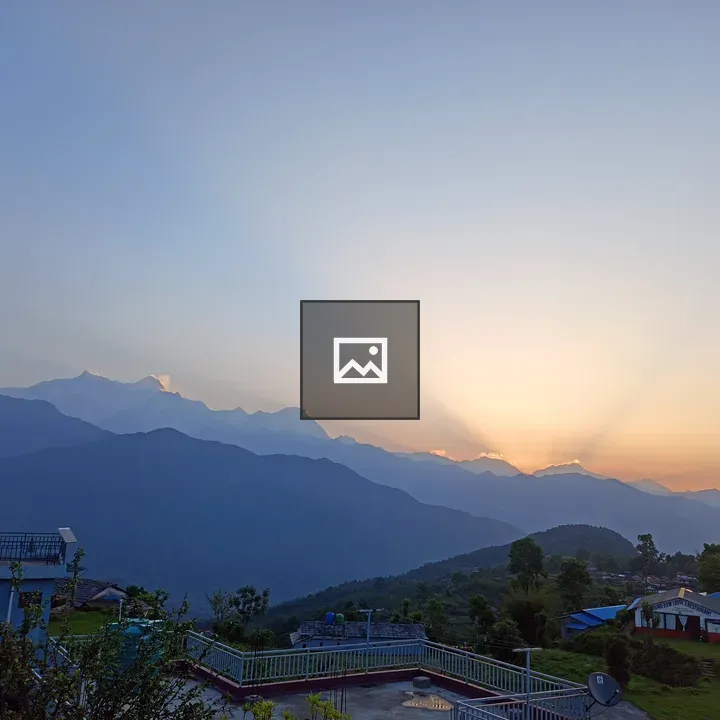 Mountain range at sunrise from Dhampus