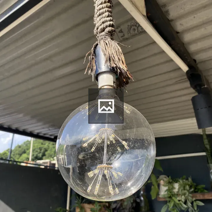 Vintage light bulb with rope