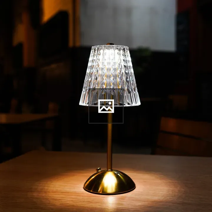 Table lamp with glass shade