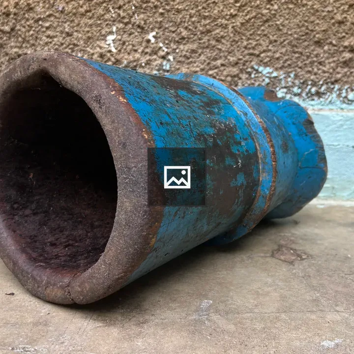 Blue mortar on veranda