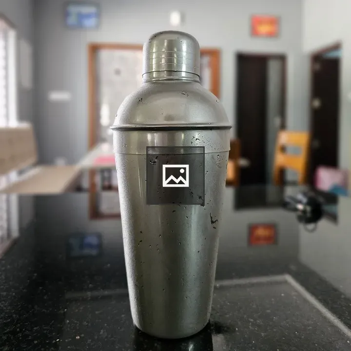 Frosted steel cocktail shaker