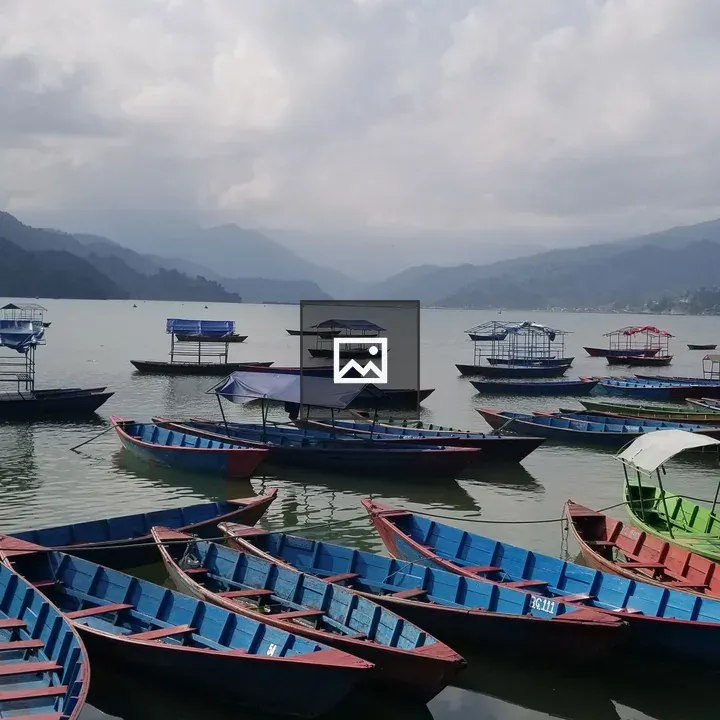 Colorful boats at Phewa Lake