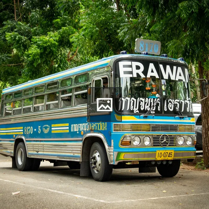 Bus near Erawan Waterfall