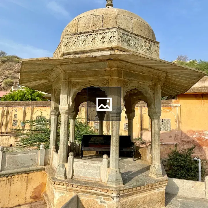Stone pavilion at Amer Fort