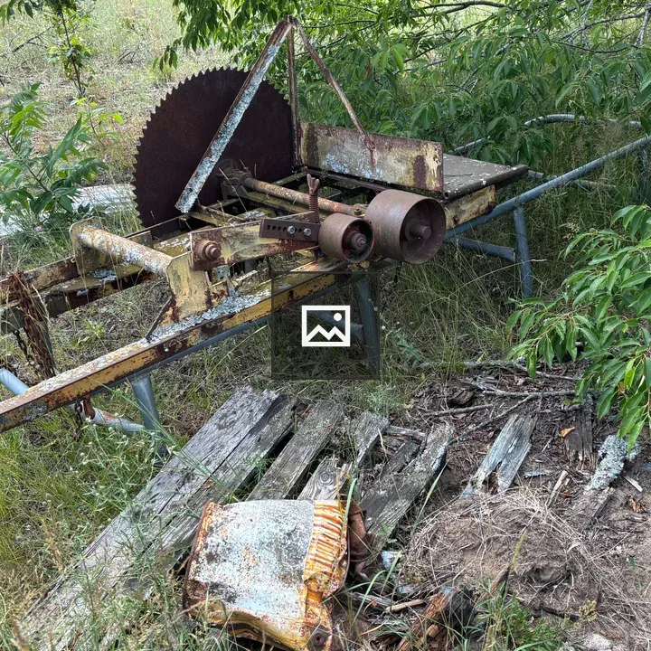 Antique belt driven saw mill