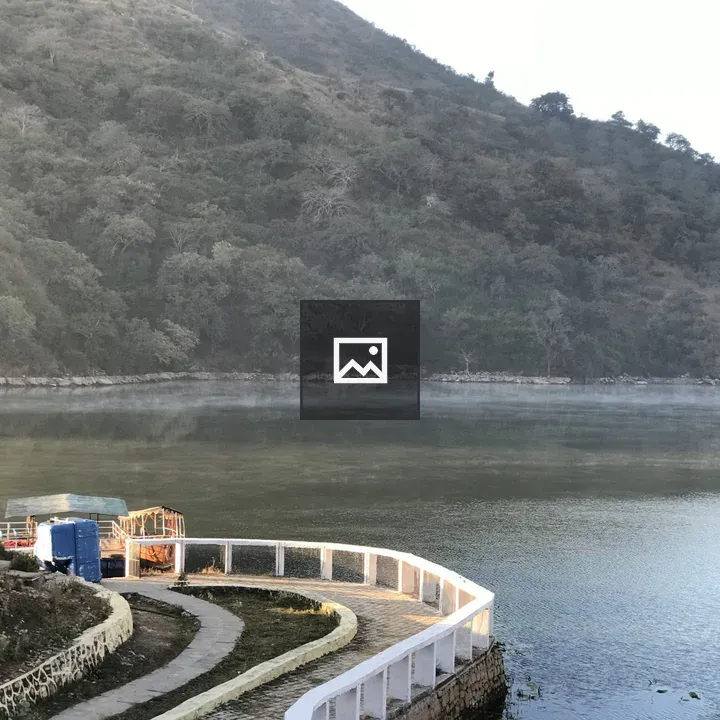 Nature scene with lake and mountains