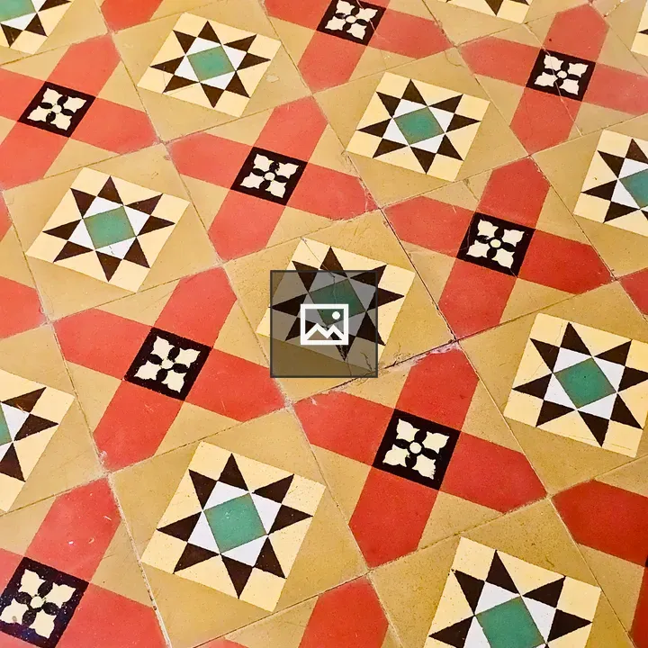 Old-fashioned geometric floor tiles