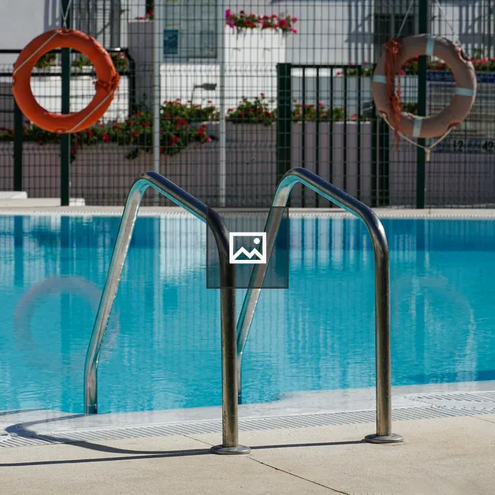 Blue swimming pool scene