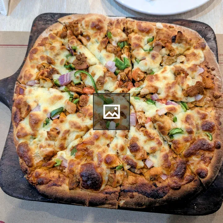 Freshly baked artisanal pizza