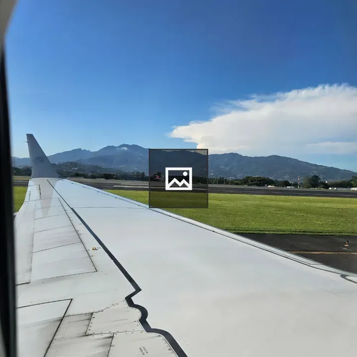 Wing View Over Grassy Runway