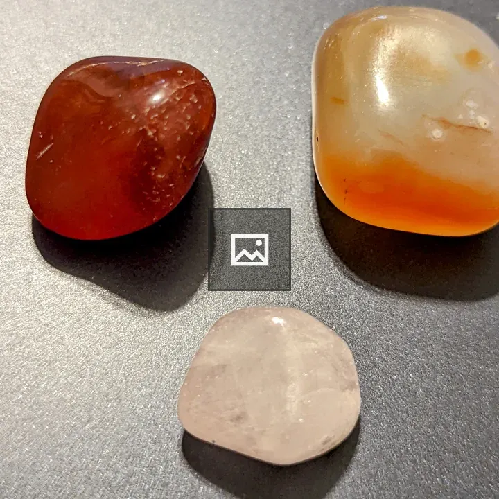 Three shiny rocks