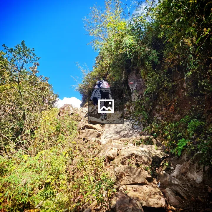 Hill trekking scene