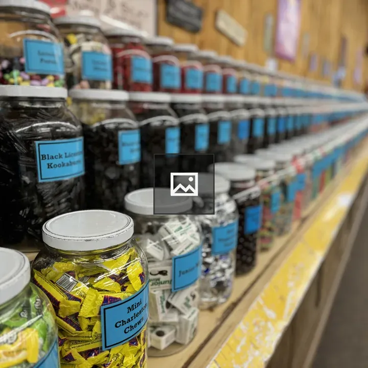 Jars of candy on counter