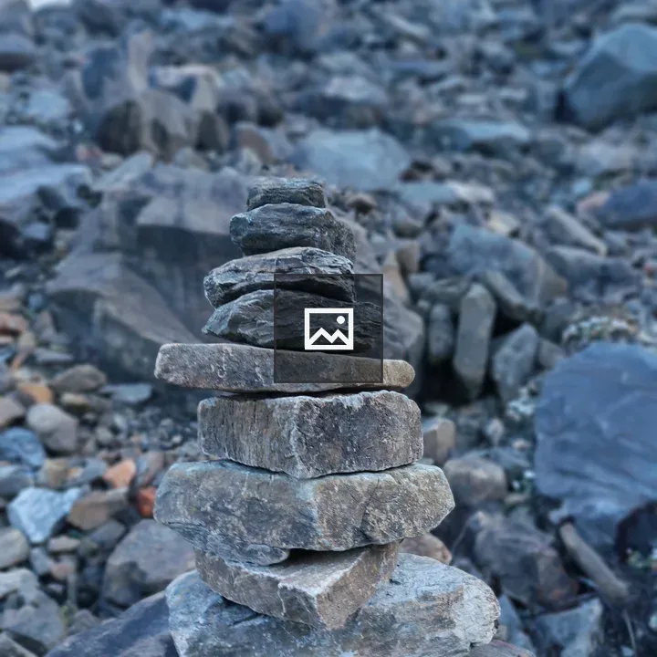 Balanced stone cairn