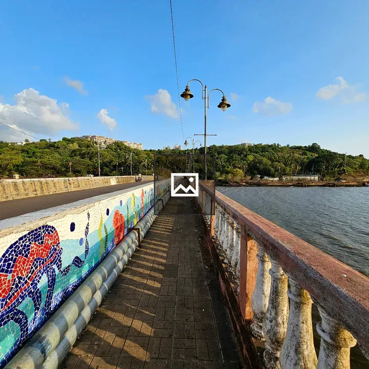 Walkway with bridge artworks in Goa