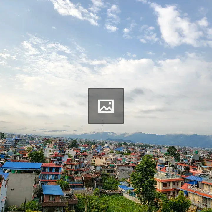 Panoramic urban roofscape