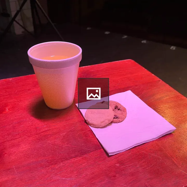 Cookies on a napkin with lemonade
