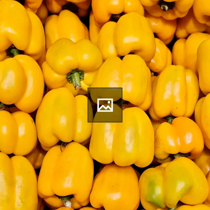 Bright yellow capsicums