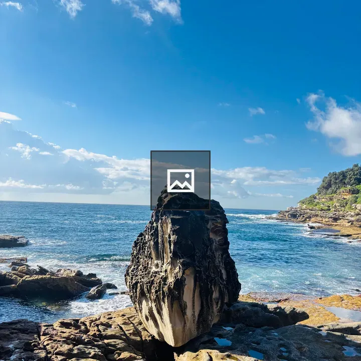 Rock at the edge of the beach