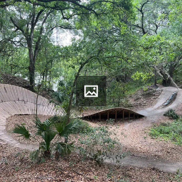 Twisting mountain bike course