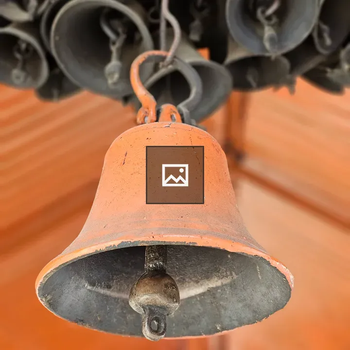 Temple bell close up
