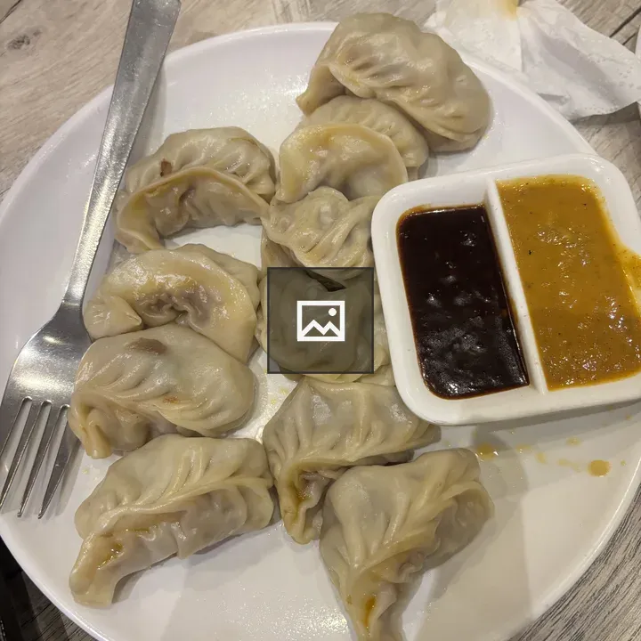 Dumplings on a White Plate