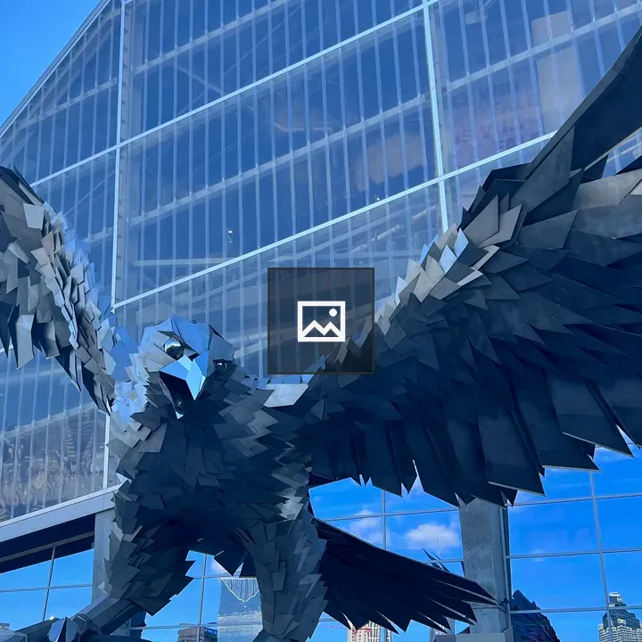 Falcon statue at Mercedes-Benz Stadium