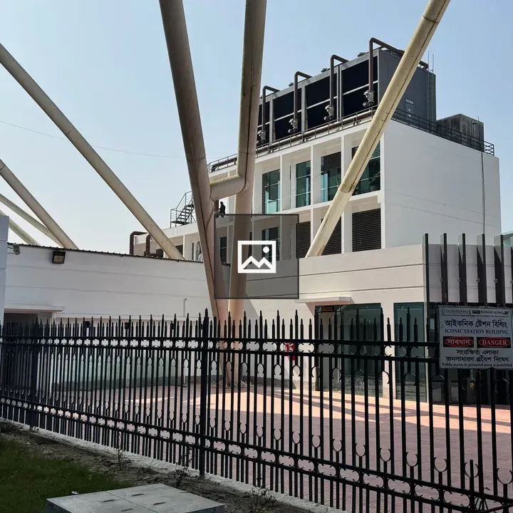 Modern building with white facade