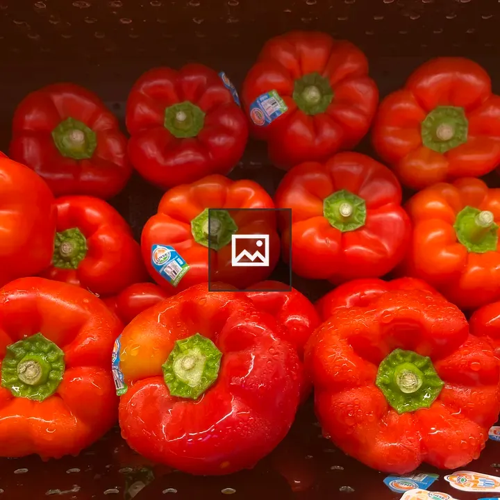 Red peppers on display