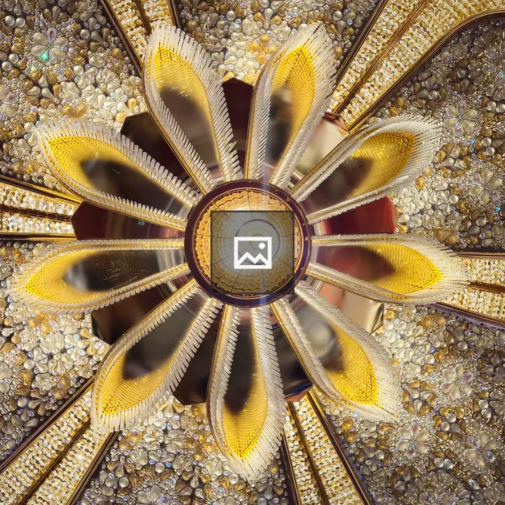 Ornate chandelier from below