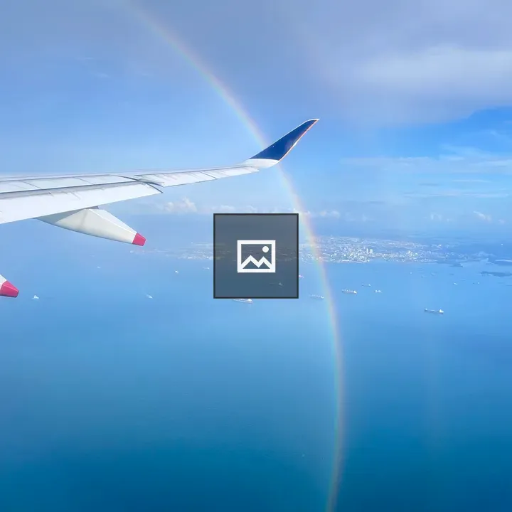 Airplane Window View over Ocean