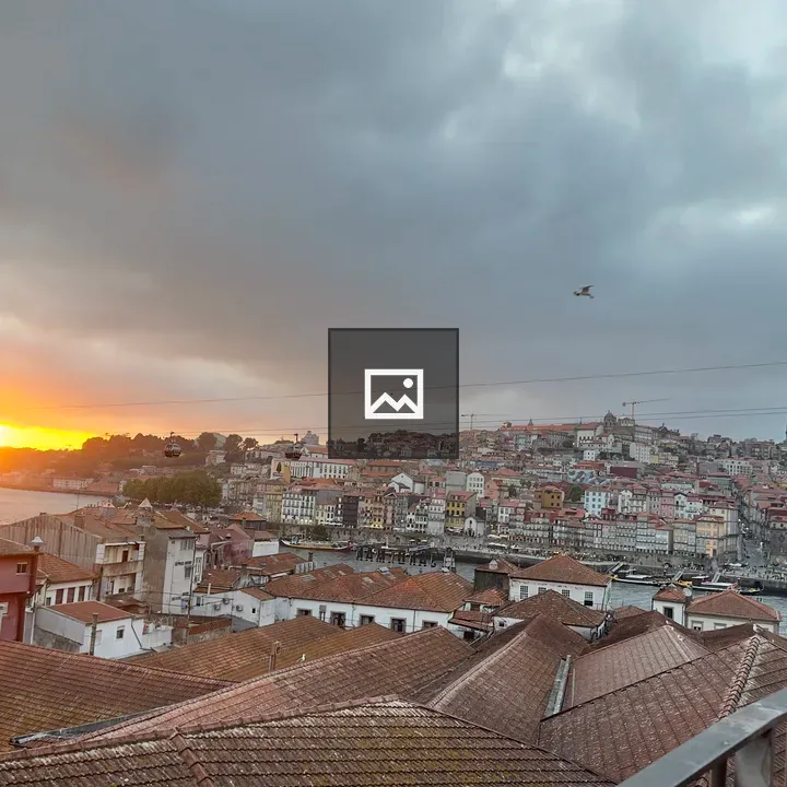City at Sunset Over Rooftops